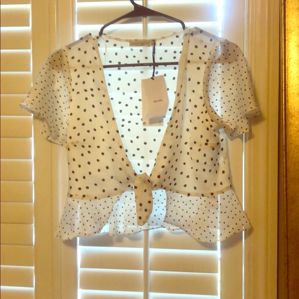 Polka dot tie top